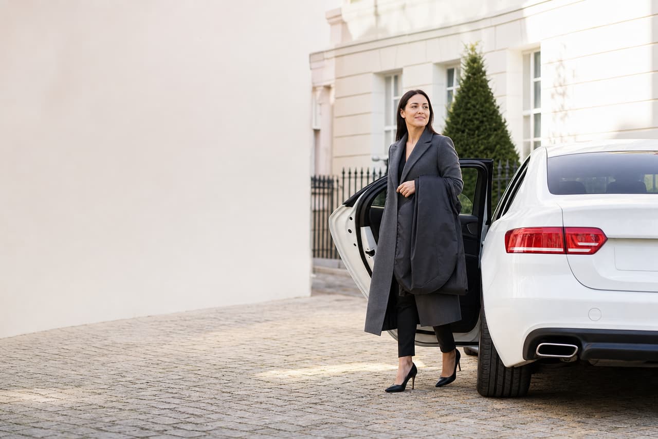 A consultant arriving for a client appointment