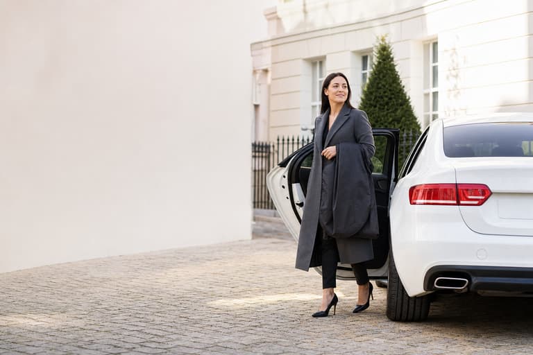 A consultant arriving for a client appointment