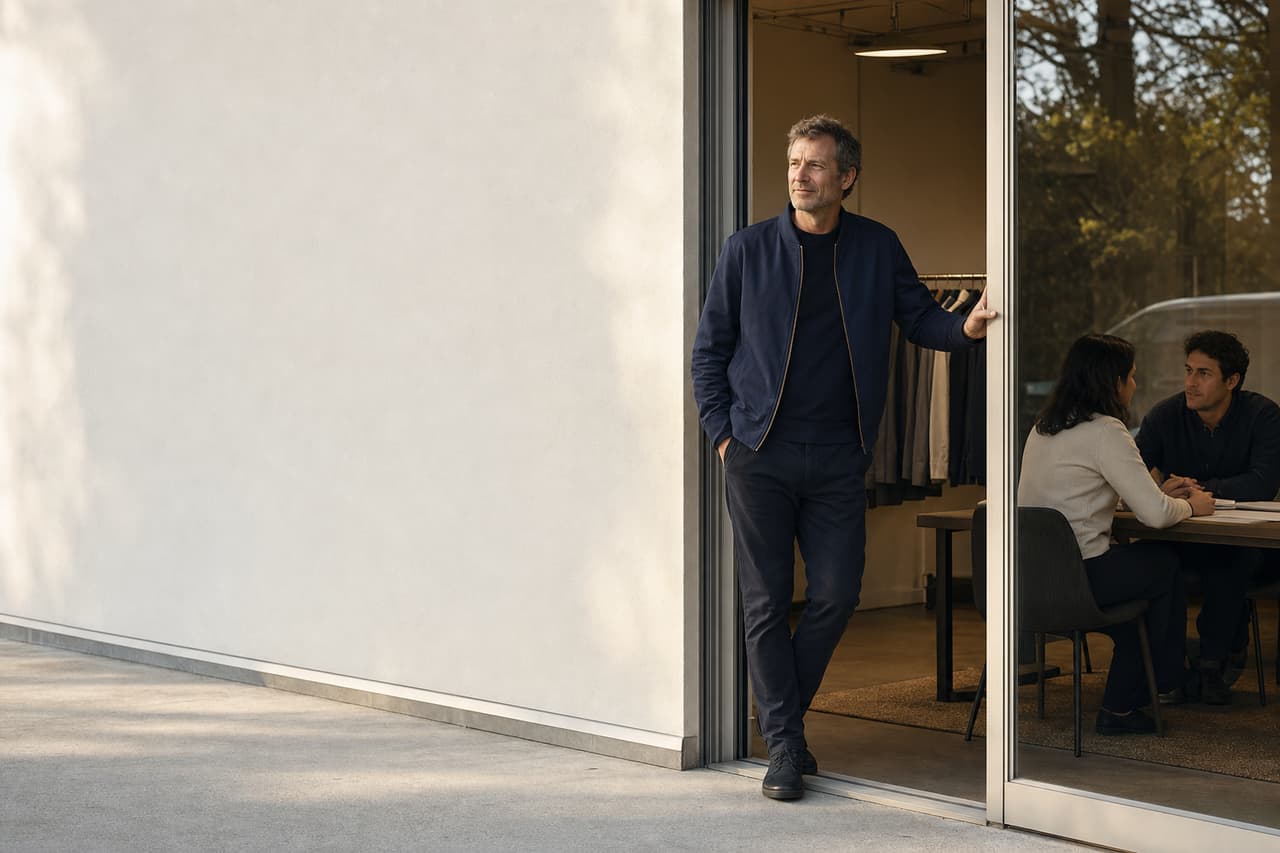 A consultant in the doorway of a consulting studio